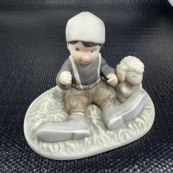 Kim Anderson 1999 I Promise You Laughter And Smiles Boy And Lamb Figurine VTG - Picture 6 of 10